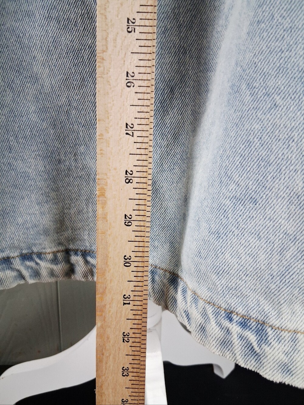 Upcycled Denim Jacket Chore Coat OOAK Large Quilt Applique Cottage Farmhouse - Picture 8 of 15